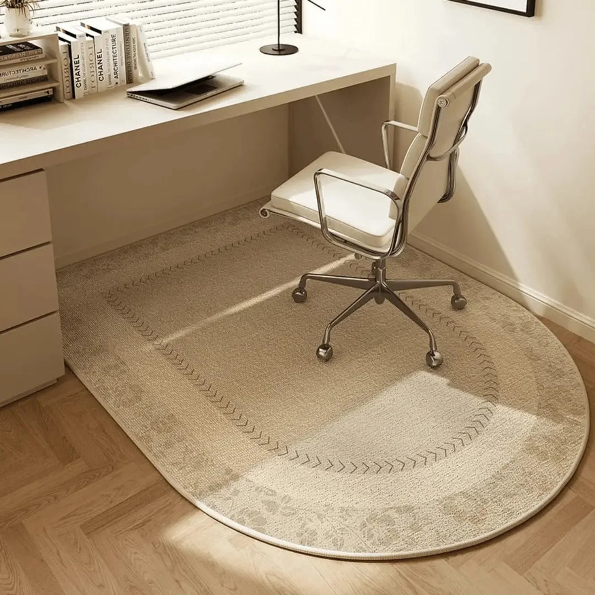 Modern Geometric Office Chair Mat with Non-Slip Backing – Floor Protection