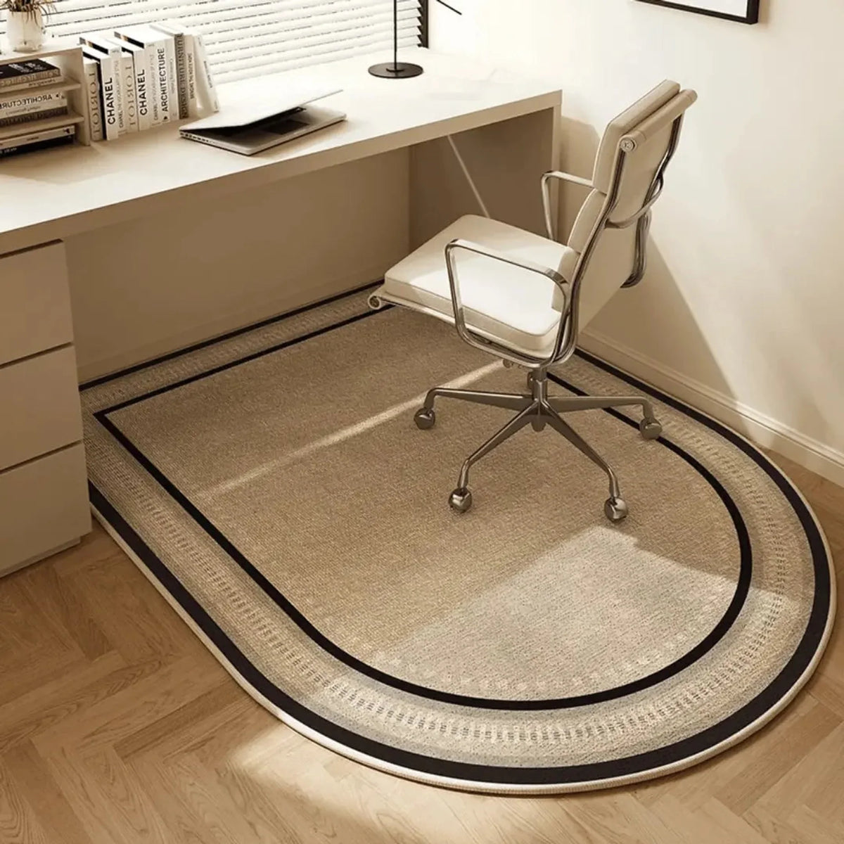 Modern Geometric Office Chair Mat with Non-Slip Backing – Floor Protection