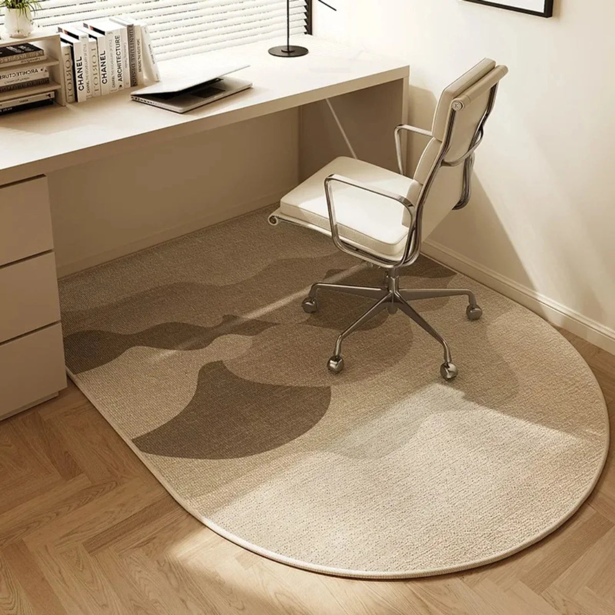 Modern Geometric Office Chair Mat with Non-Slip Backing – Floor Protection