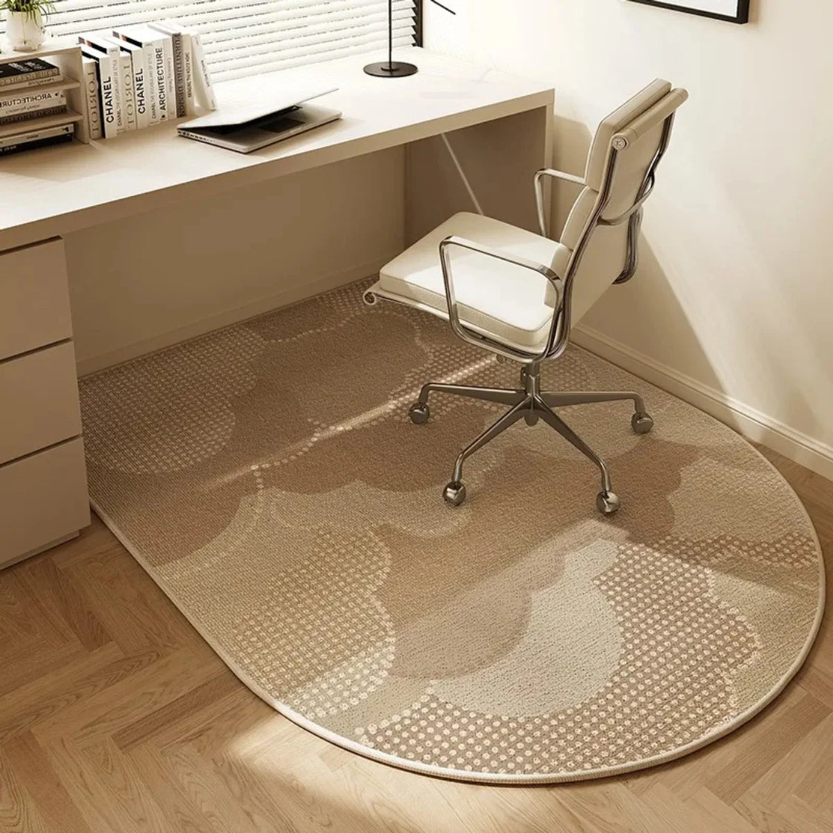 Modern Geometric Office Chair Mat with Non-Slip Backing – Floor Protection
