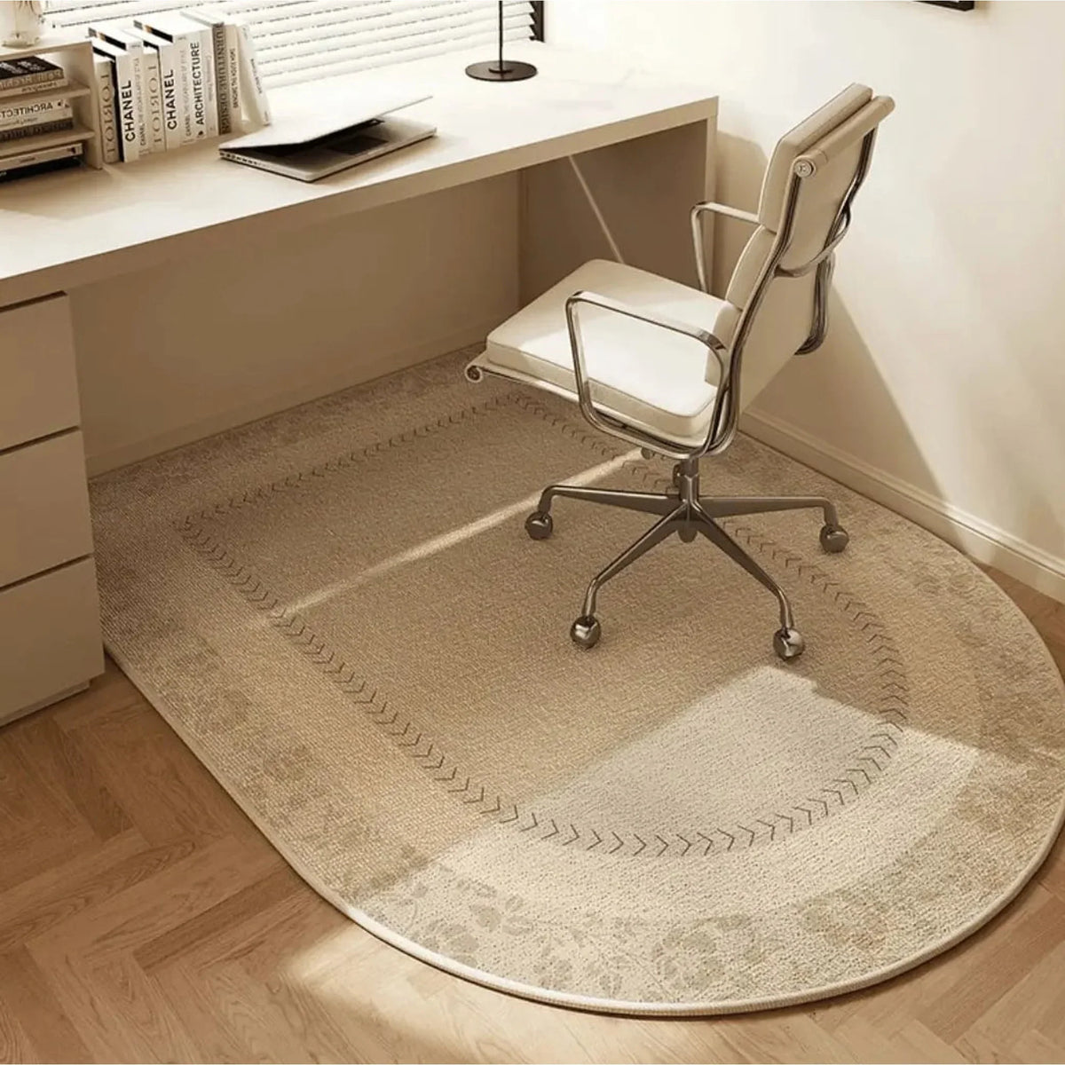 Modern Geometric Office Chair Mat with Non-Slip Backing – Floor Protection