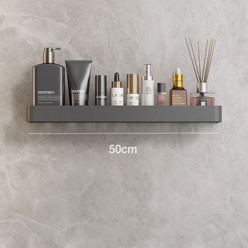 Modern Grey Bathroom Shelf – Wall-Mounted Storage with Optional Towel Rail