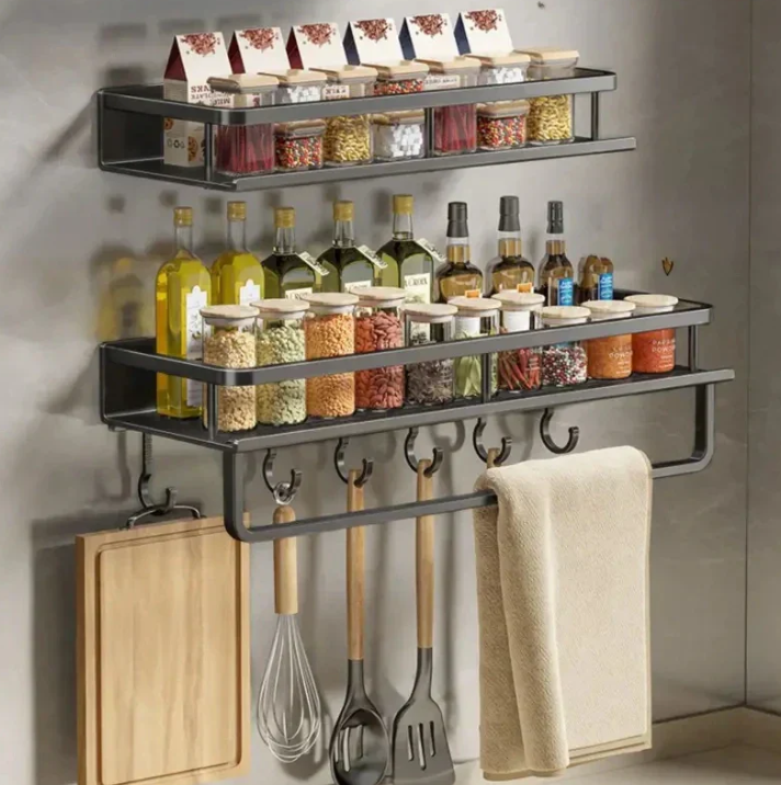 Modern Kitchen Shelf with Space-Saving Design