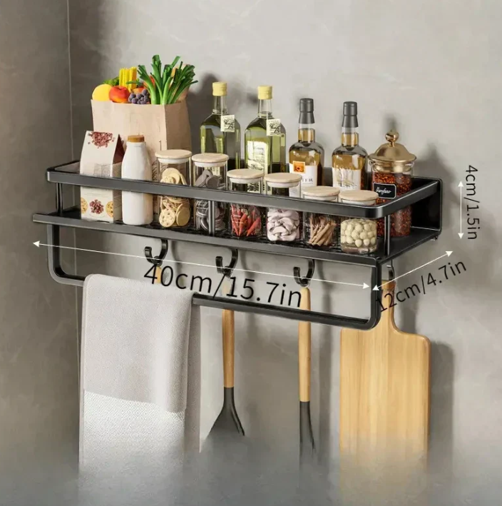 Modern Kitchen Shelf with Space-Saving Design