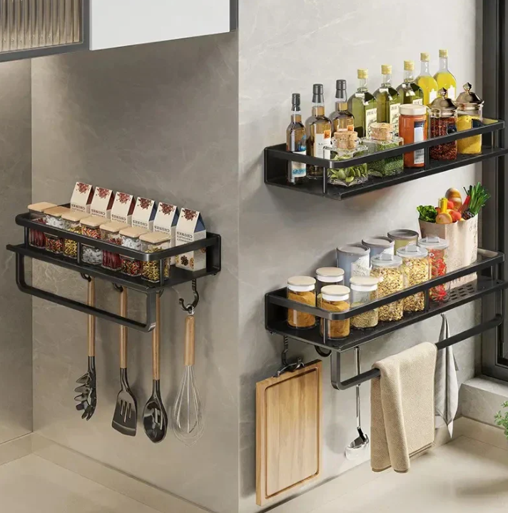 Modern Kitchen Shelf with Space-Saving Design