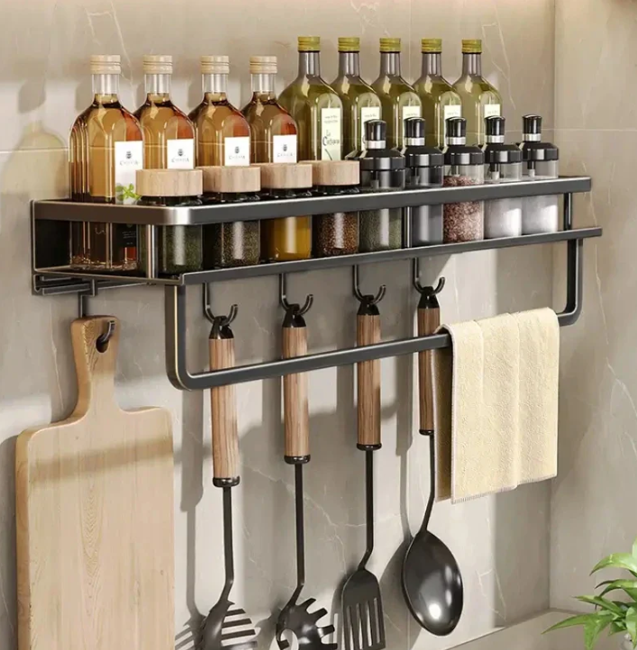 Modern Kitchen Shelf with Space-Saving Design