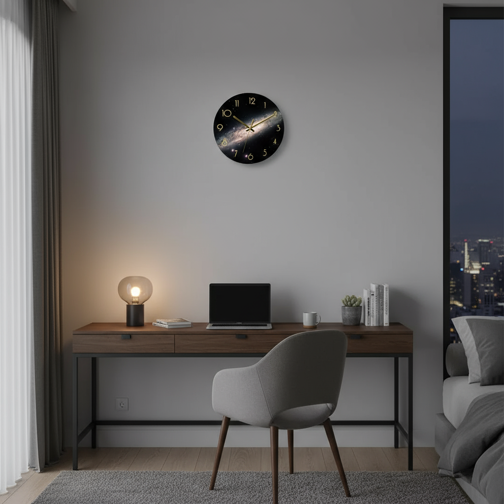 Modern Large Glass Wall Clock – Elegant Minimalist Design for Kitchen and Living Room