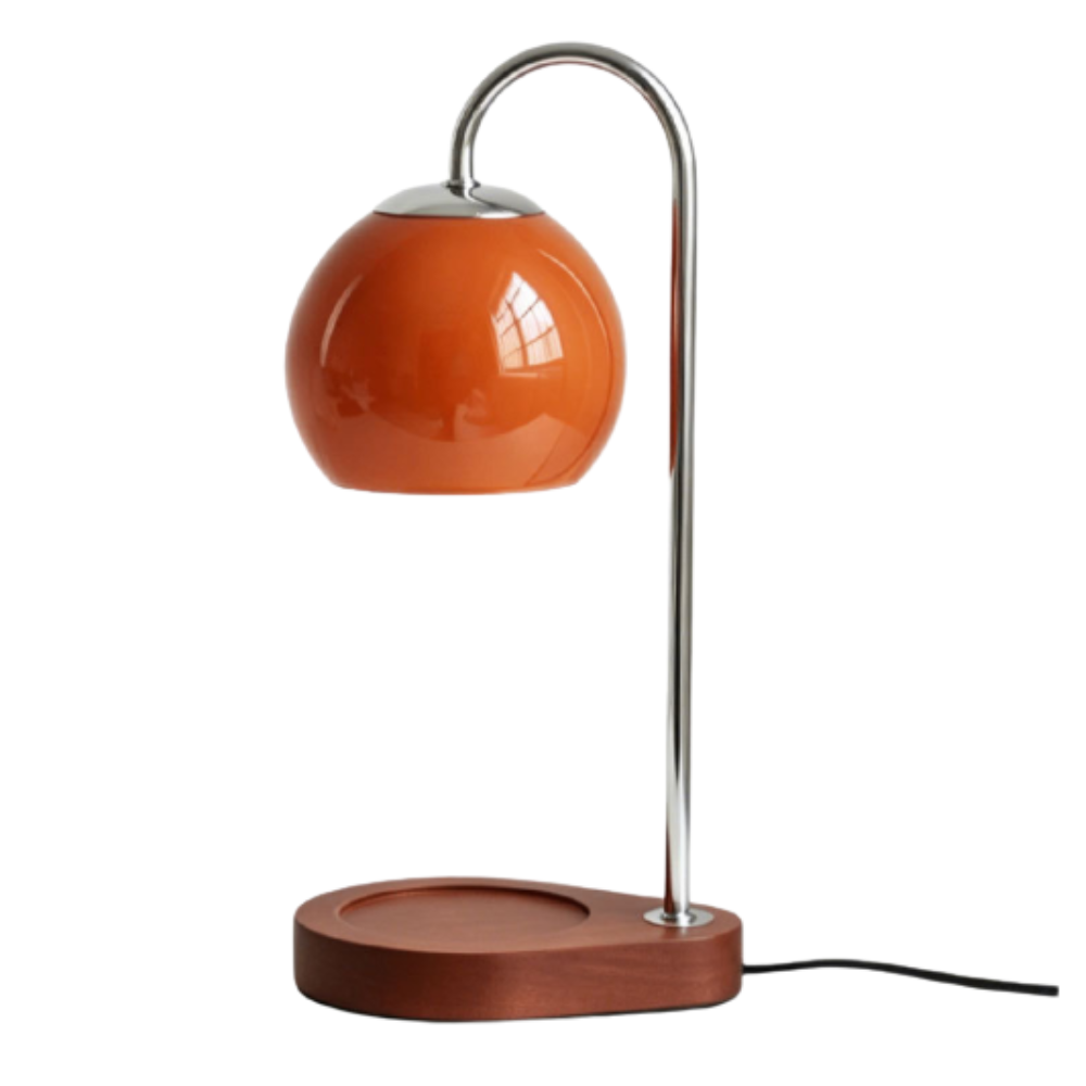 Modern Metal and Glass Candle Warmer Lamp with Elegant Lighting