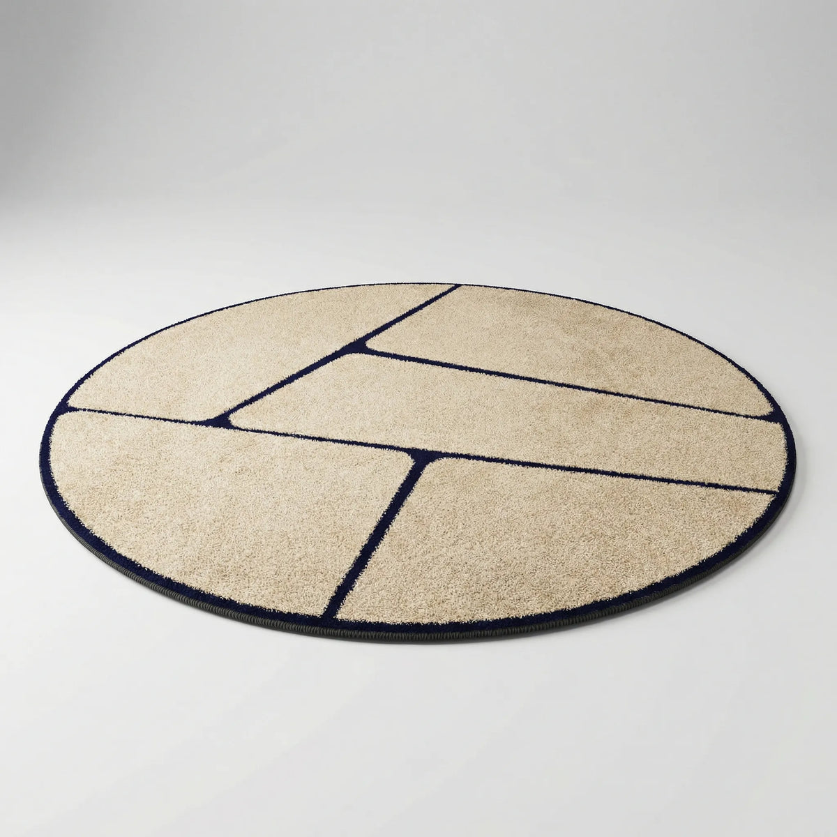 Modern Round Low-Pile Area Rug