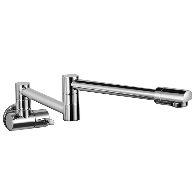 Modern Single-Handle Wall-Mounted Pot Filler Faucet Low-Profile 1-Hole with Pull-Out Spout