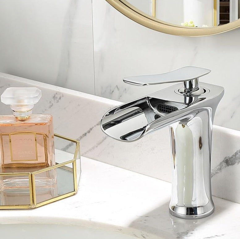 Modern Waterfall Bathroom Basin Tap