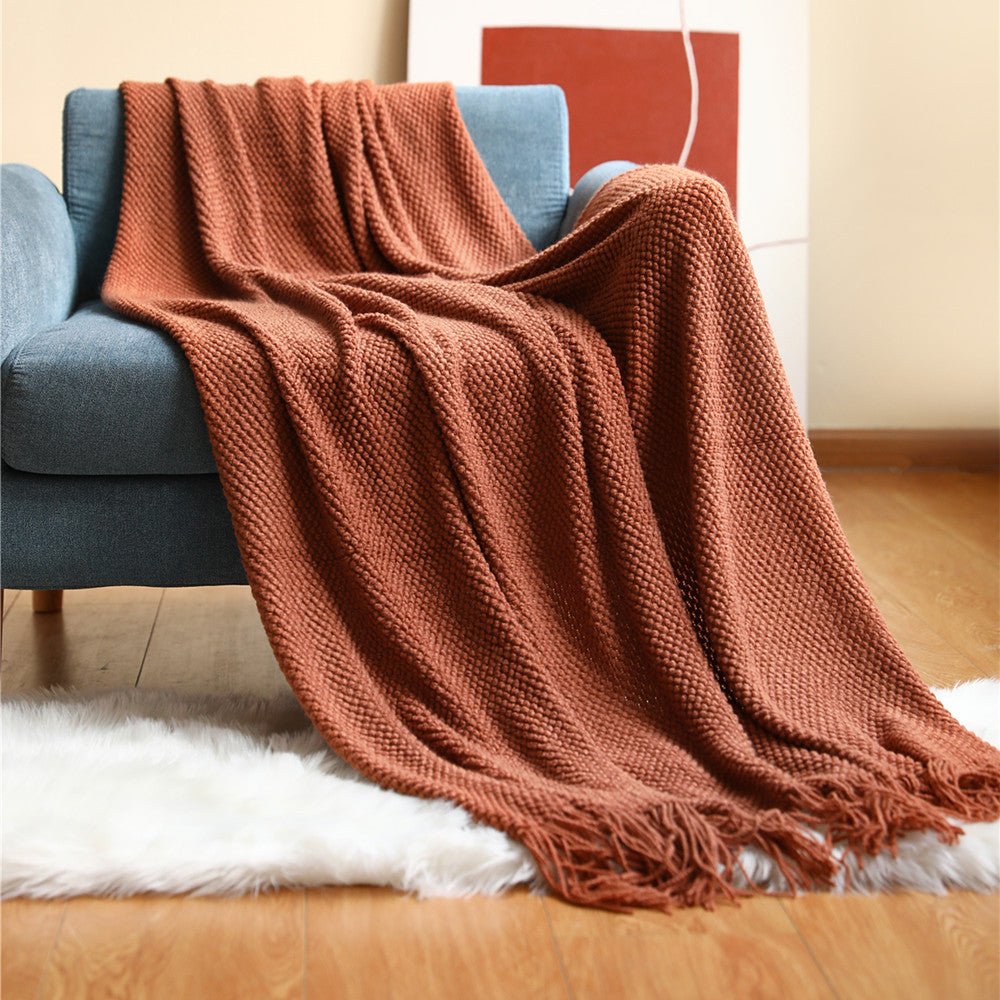 Nordic Knitted Throw Blanket - Soft & Cozy - Perfect for Living Room, Bedroom and Terrace