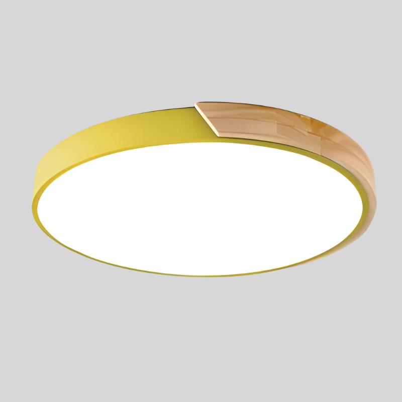 Nordic Wooden Ceiling Lamp with Macaron Design for Modern Spaces