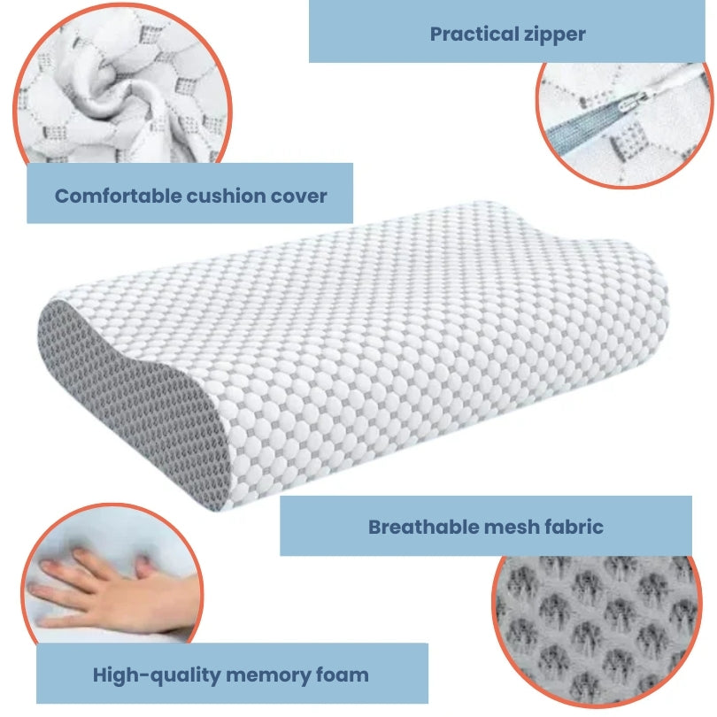 Orthopedic Memory Foam Pillow - Neck & Spine Support for Deeper Sleep