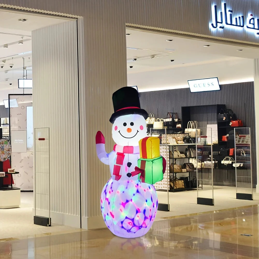 Outdoor LED Christmas Inflatable Santa or Snowman Figures Made of Polyester