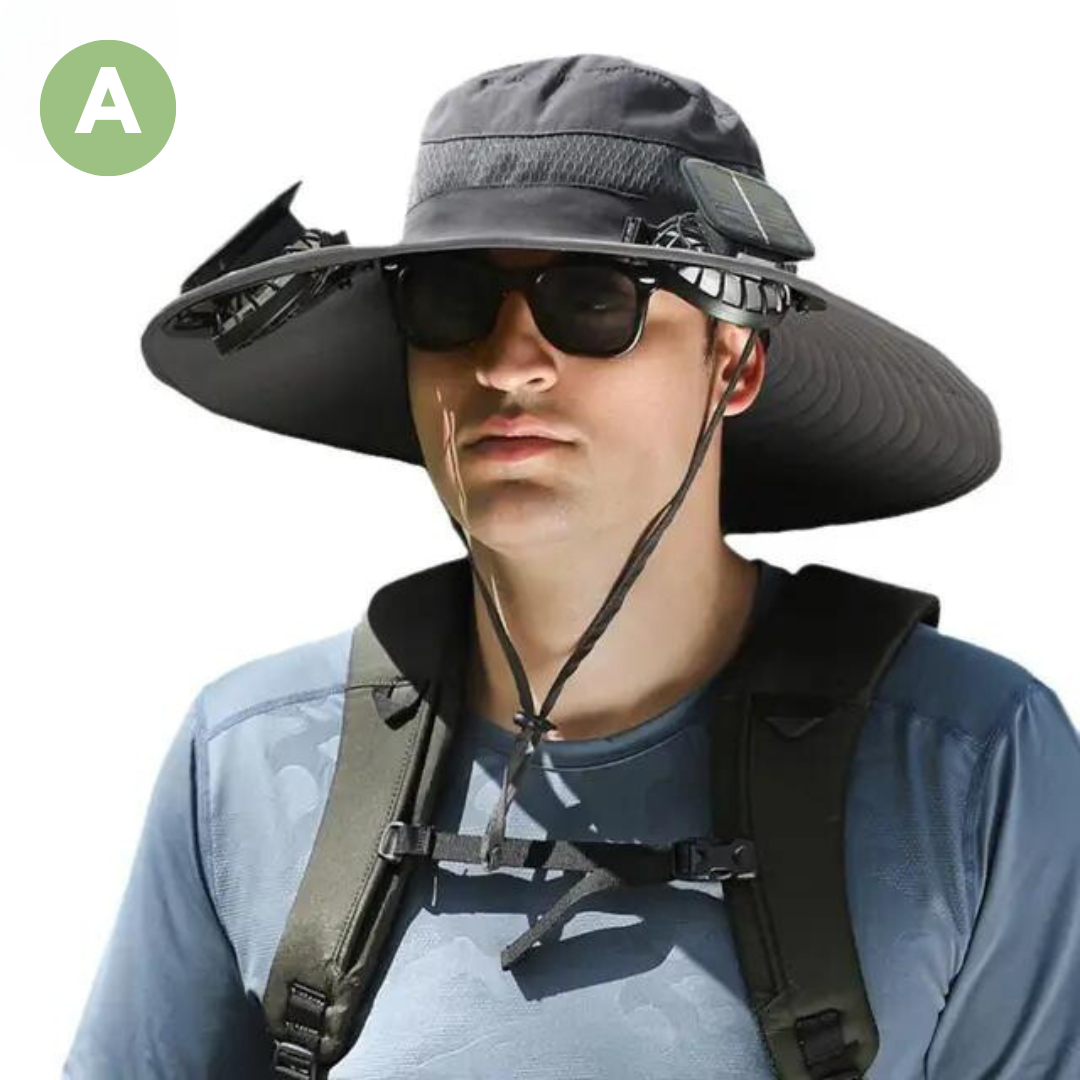 Outdoor Sun Hat with Built-in Fan