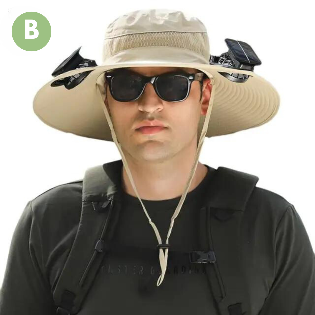 Outdoor Sun Hat with Built-in Fan
