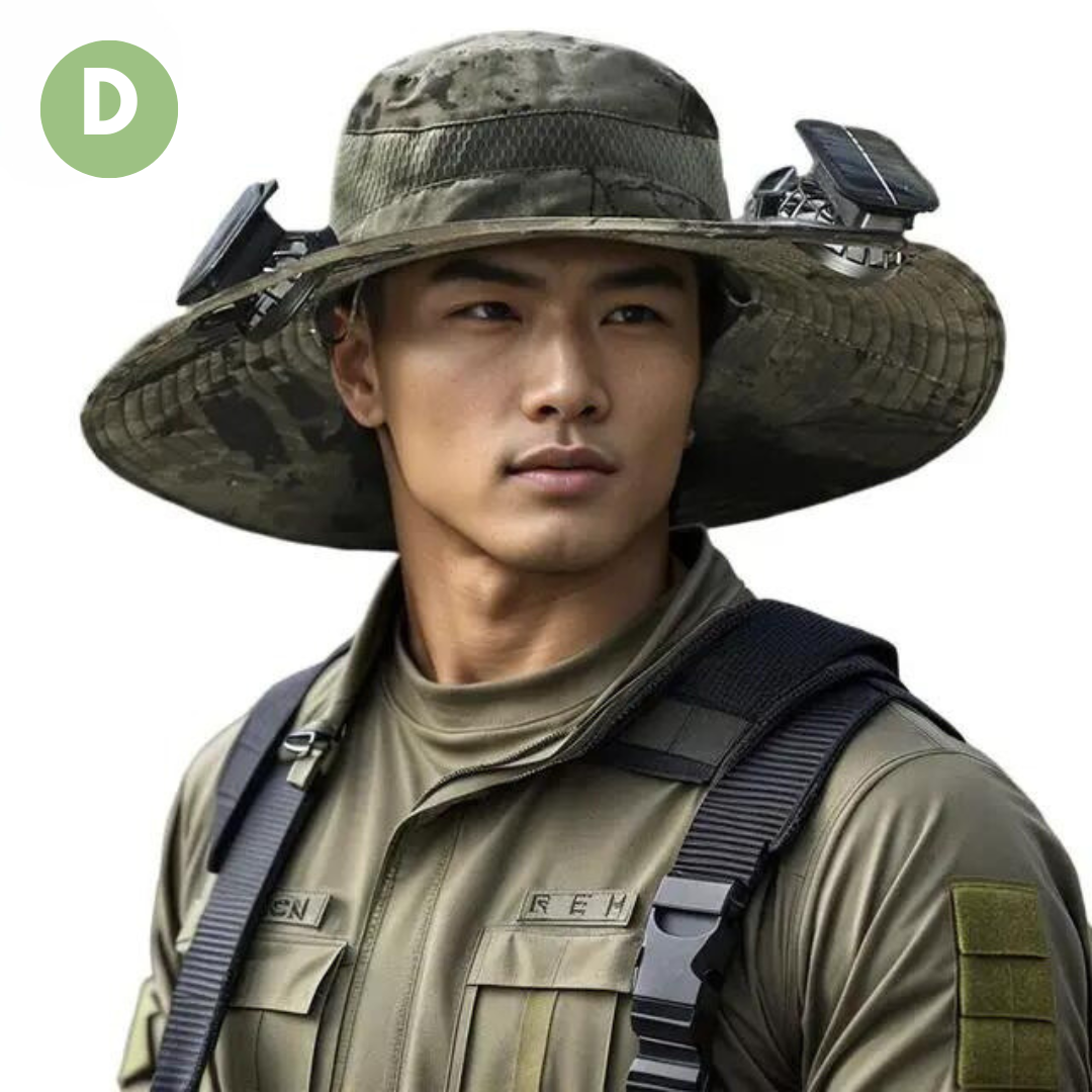 Outdoor Sun Hat with Built-in Fan