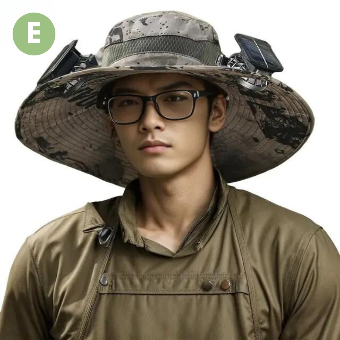 Outdoor Sun Hat with Built-in Fan