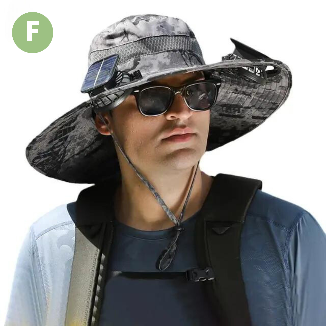 Outdoor Sun Hat with Built-in Fan