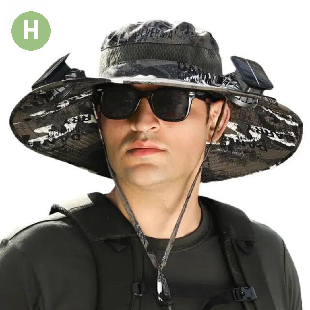 Outdoor Sun Hat with Built-in Fan