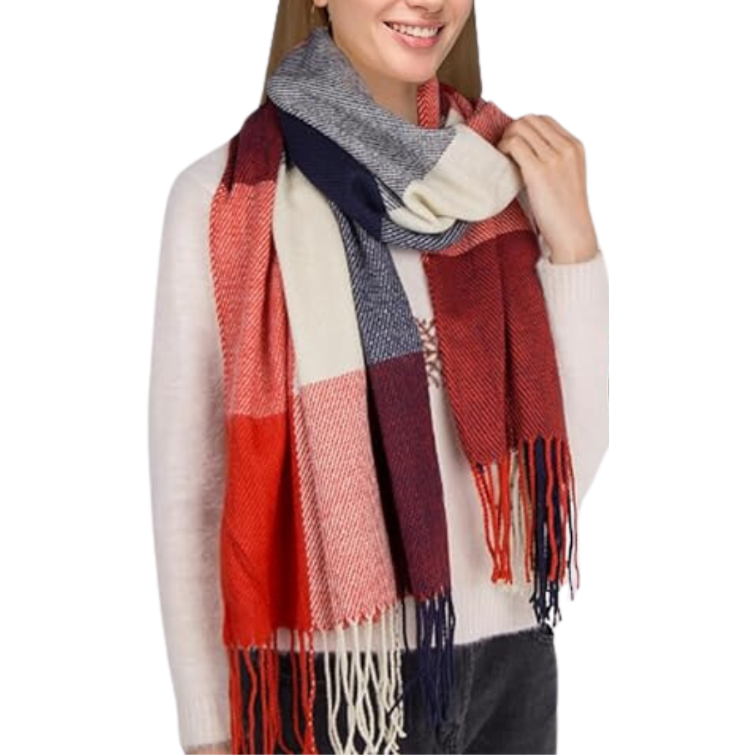 Oversized Plaid Winter Scarf