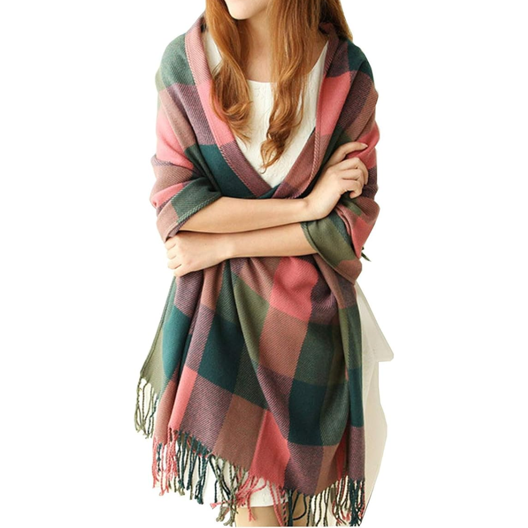 Oversized Plaid Winter Scarf