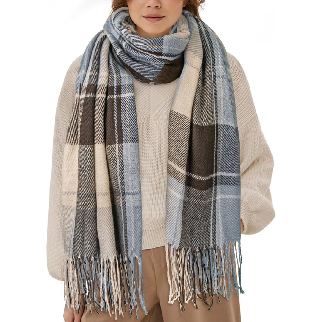 Oversized Plaid Winter Scarf