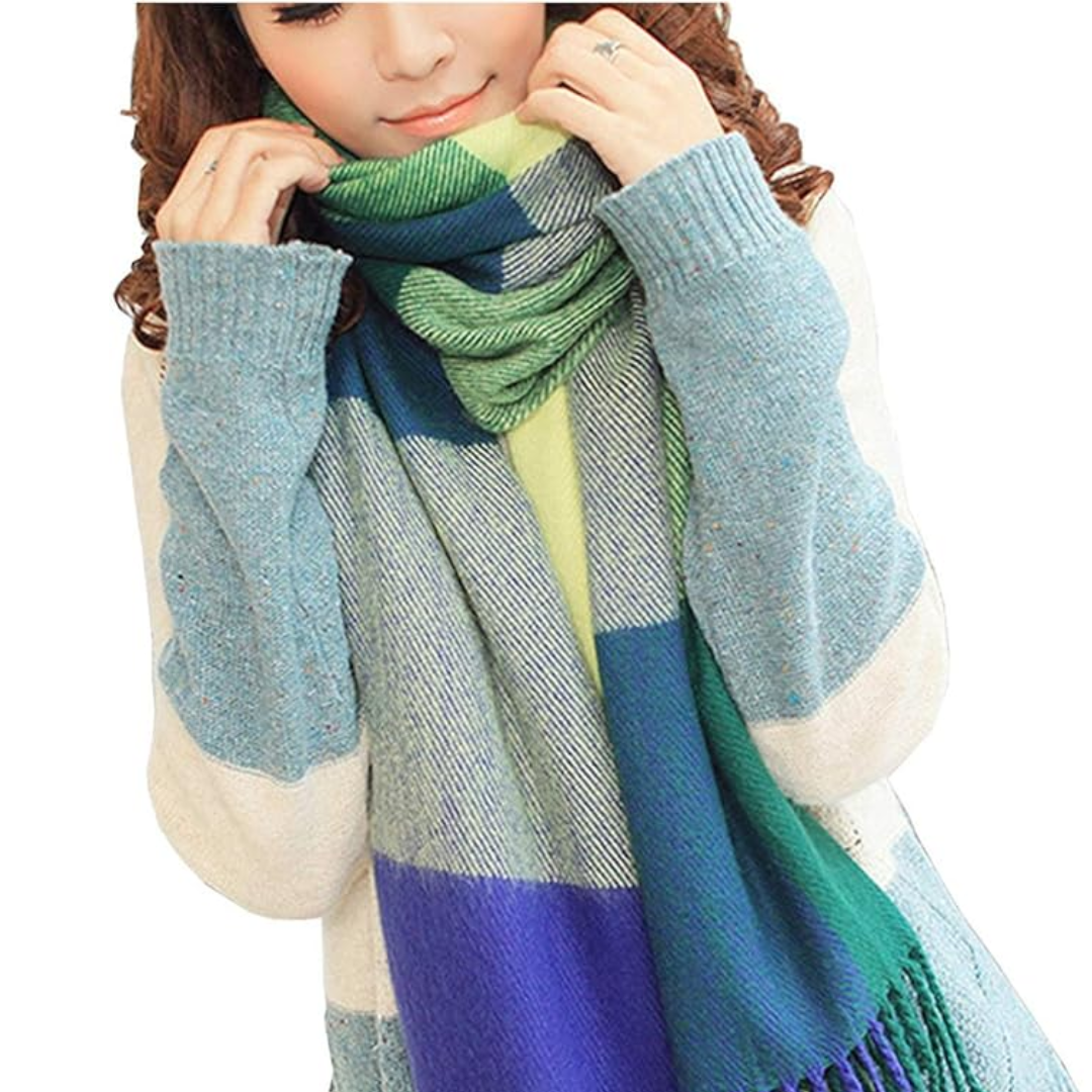 Oversized Plaid Winter Scarf