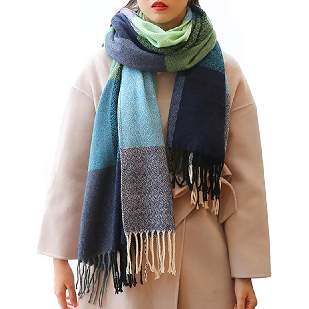 Oversized Plaid Winter Scarf