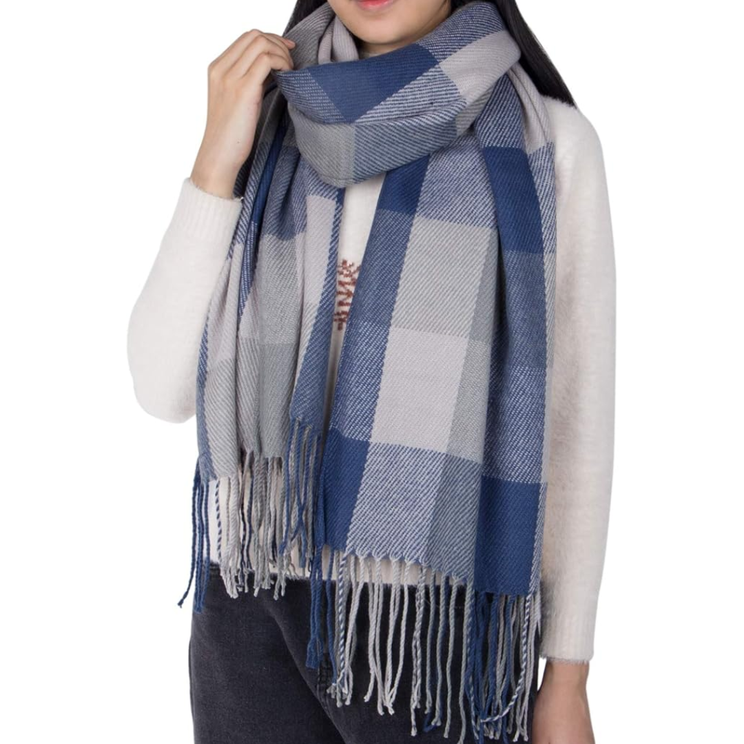 Oversized Plaid Winter Scarf
