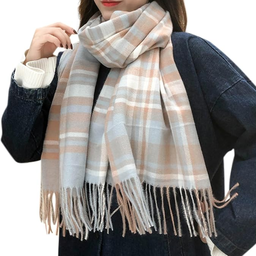 Oversized Plaid Winter Scarf