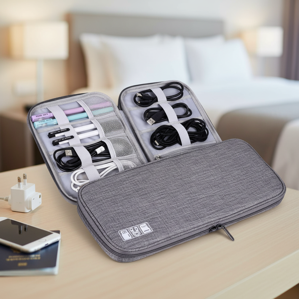 Oxford Cloth Electronics Travel Organizer for Cables