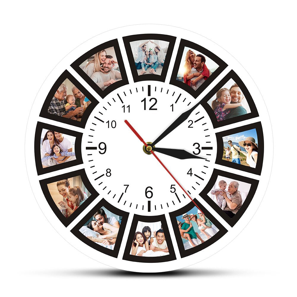 Photo Collage Wall Clock – Customizable and Stylish Design – Ideal for Preserving Your Most Beautiful Memories