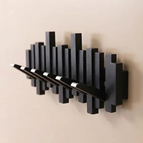 Piano Style Coat Rack - Walnut/Beech - Elegant Design