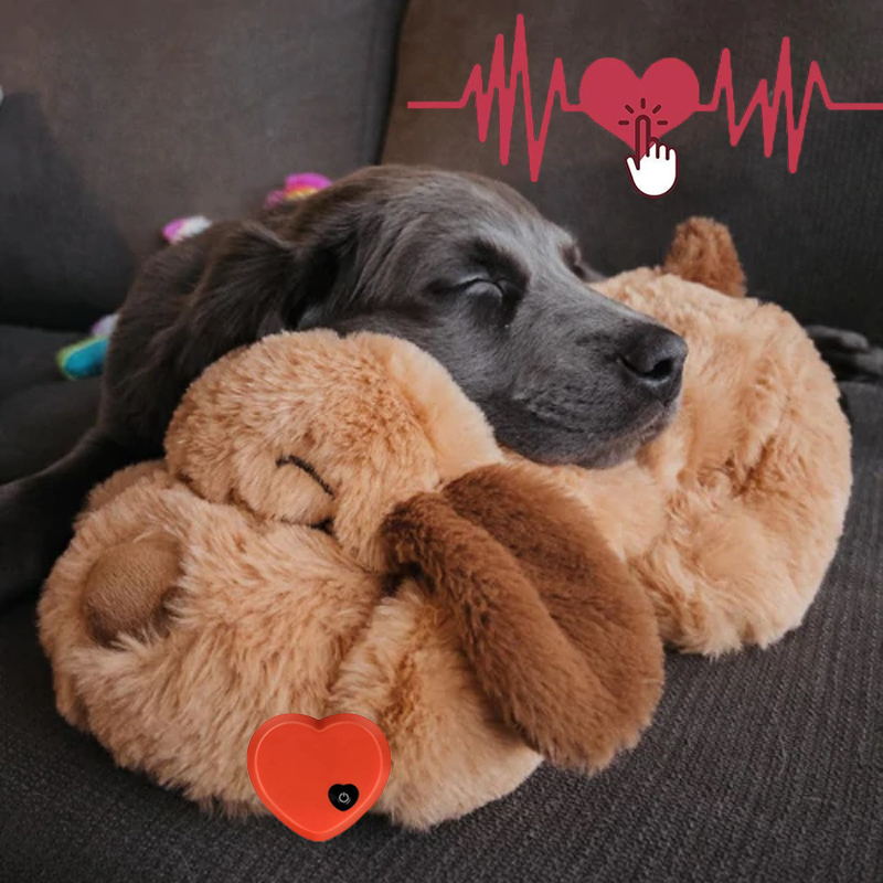 Plush Calming Dog Toy with Heartbeat Simulation