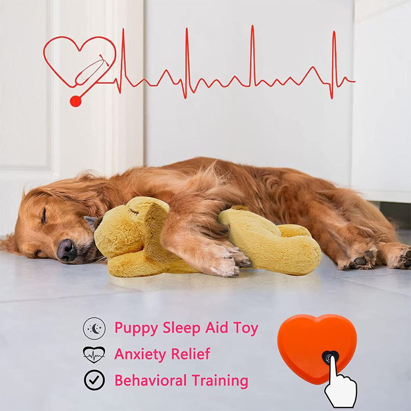 Plush Calming Dog Toy with Heartbeat Simulation