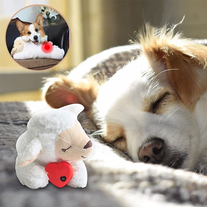 Plush Calming Dog Toy with Heartbeat Simulation