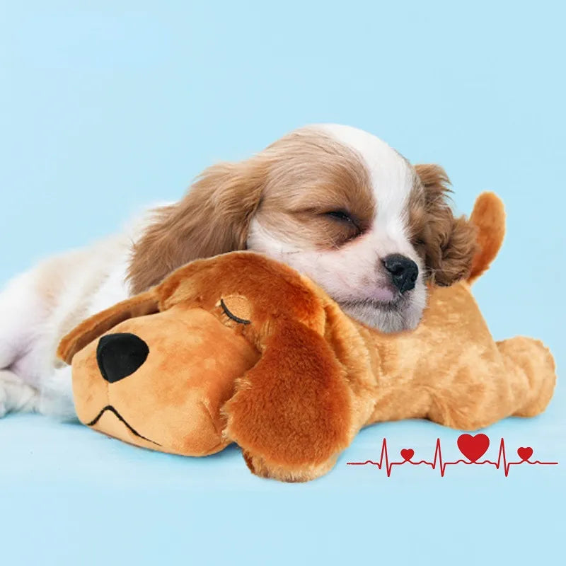 Plush Calming Dog Toy with Heartbeat Simulation