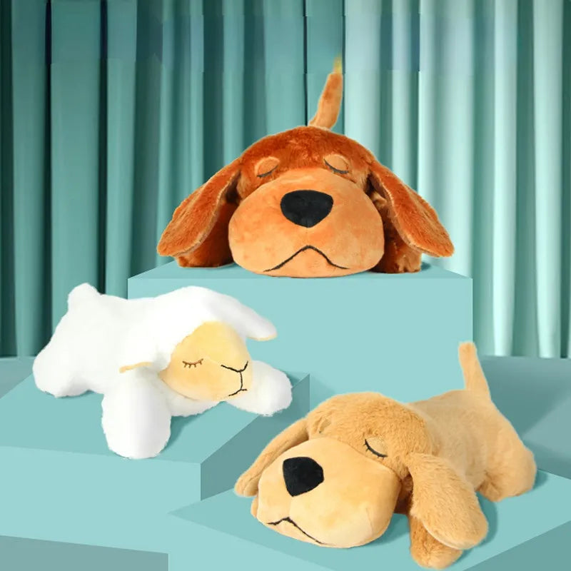 Plush Calming Dog Toy with Heartbeat Simulation