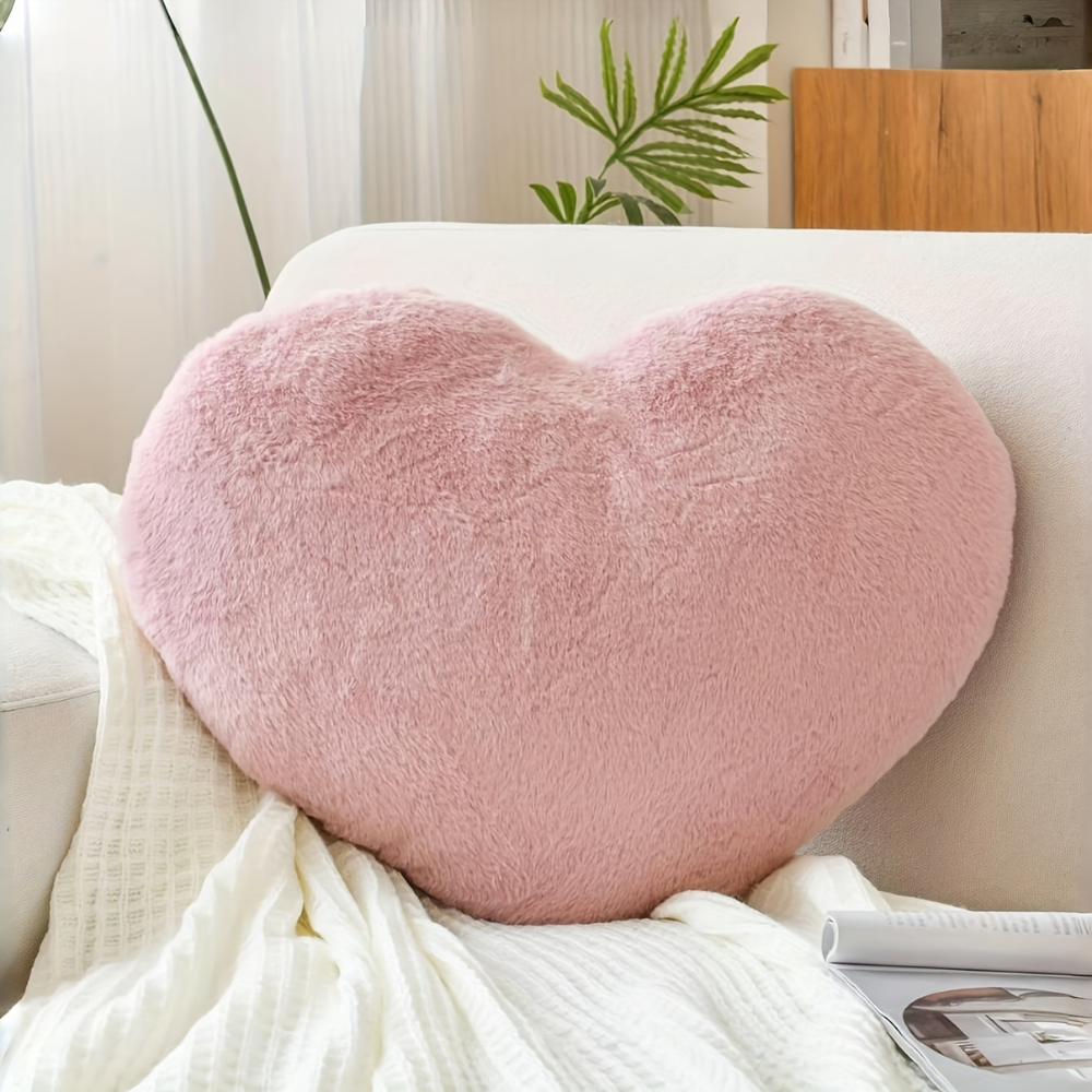 Plush Heart-Shaped Decorative Sofa Cushion