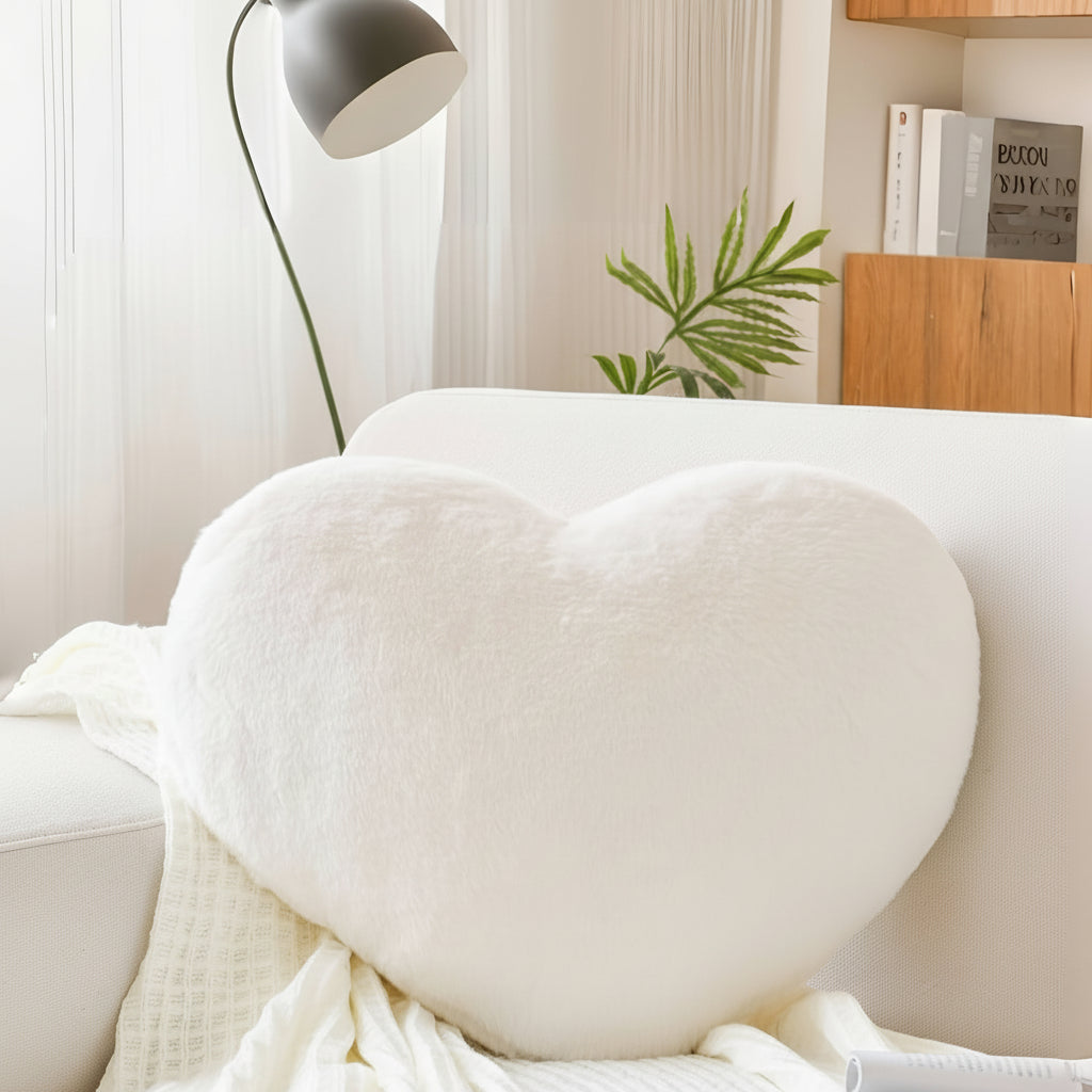 Plush Heart-Shaped Decorative Sofa Cushion