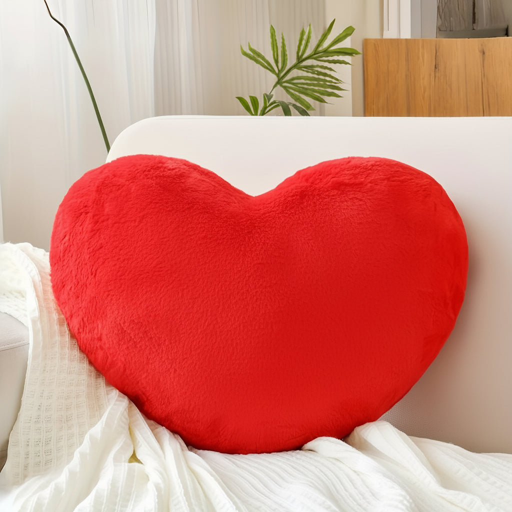Plush Heart-Shaped Decorative Sofa Cushion