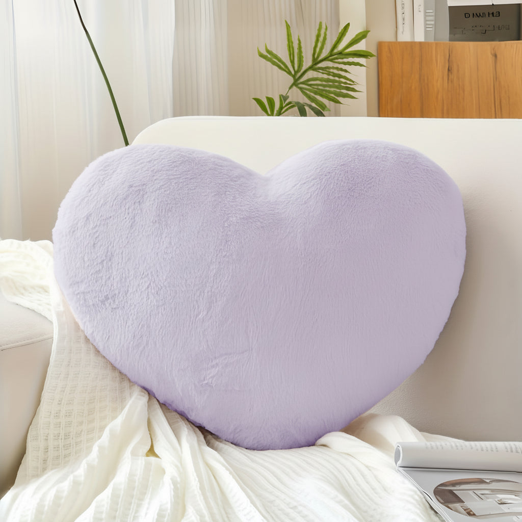 Plush Heart-Shaped Decorative Sofa Cushion