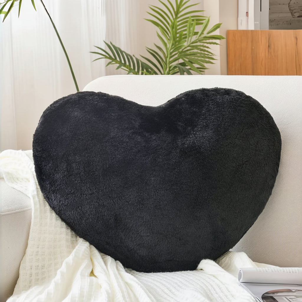 Plush Heart-Shaped Decorative Sofa Cushion