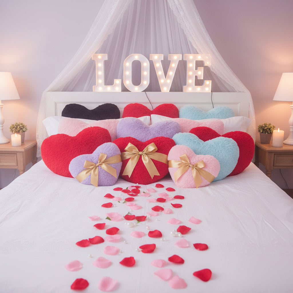 Plush Heart-Shaped Decorative Sofa Cushion