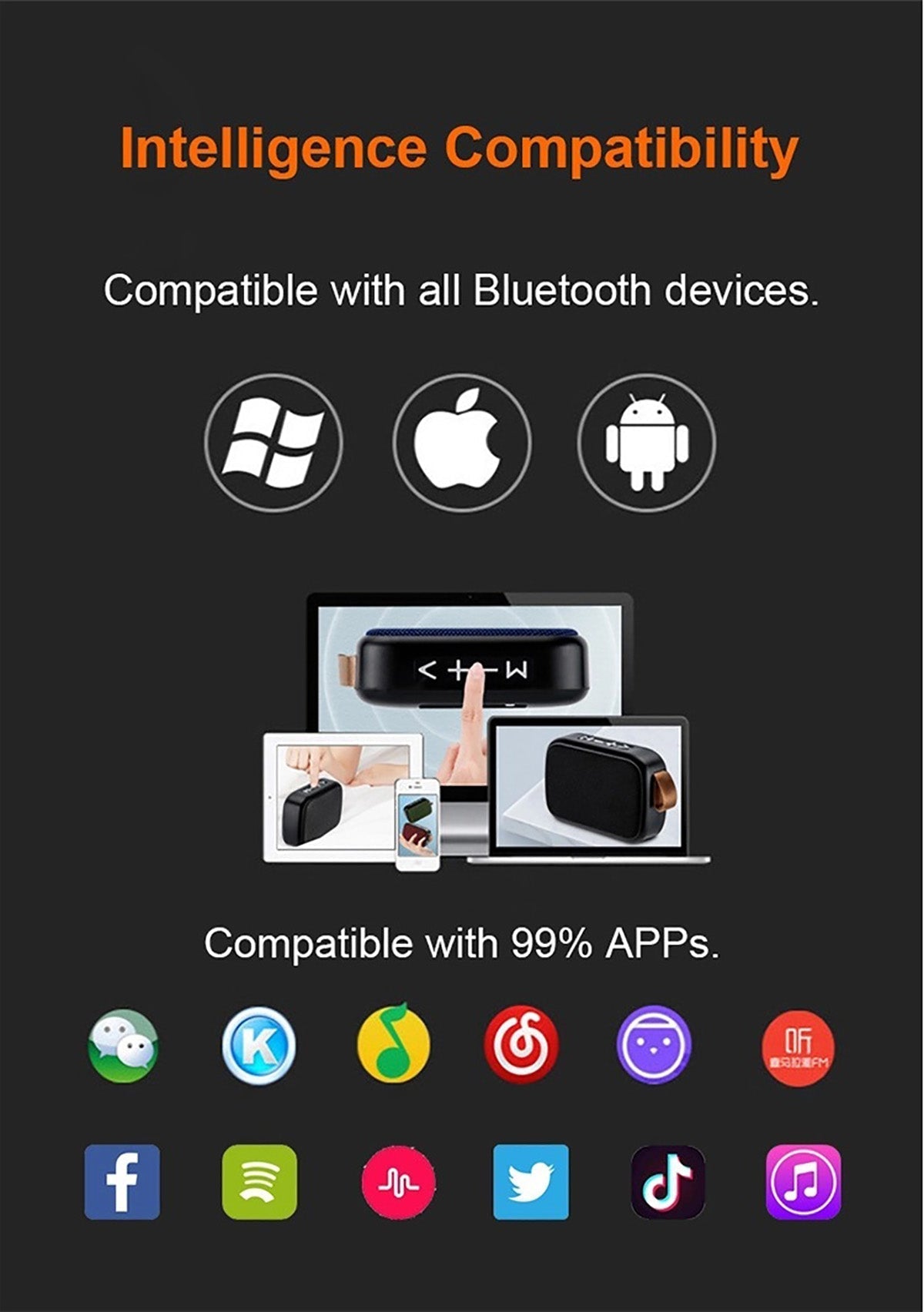 Portable Bluetooth Speaker - 3D Stereo Music Player with Hi-Fi Sound
