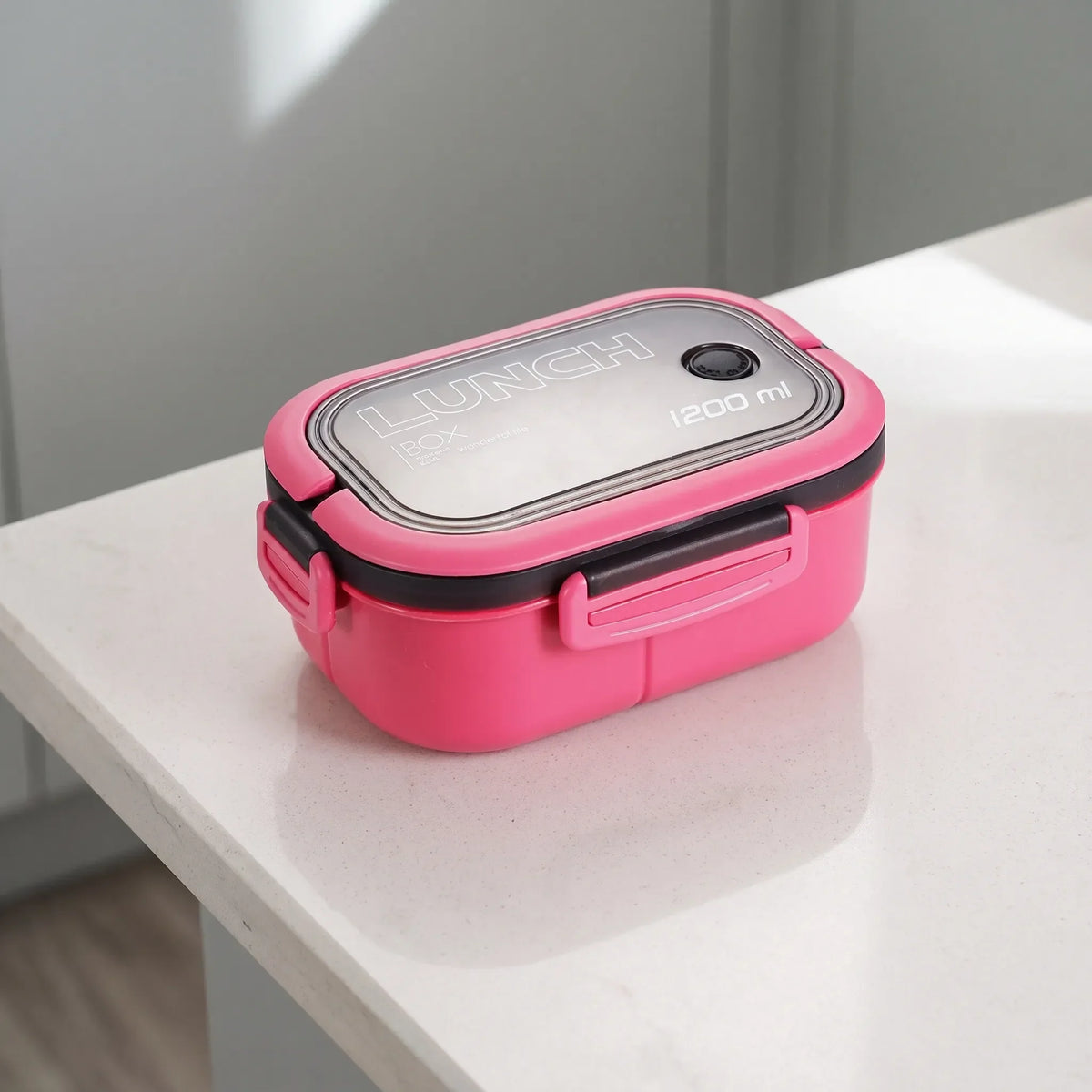 Portable Double-Layer Bento Box with Compartments