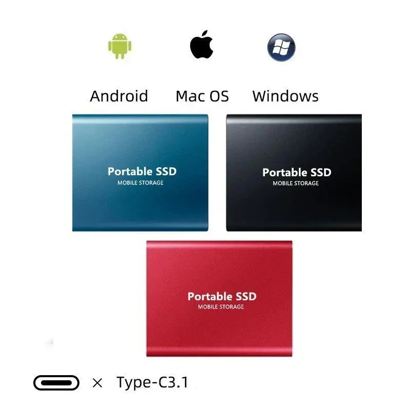 Portable External USB-C Solid State Drive SSD