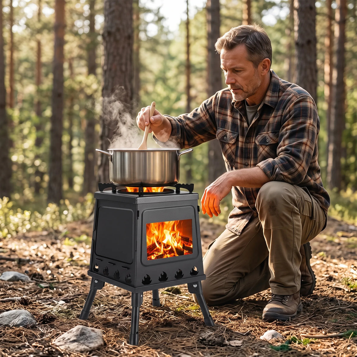 Portable Folding Camping Stove for Outdoor Cooking